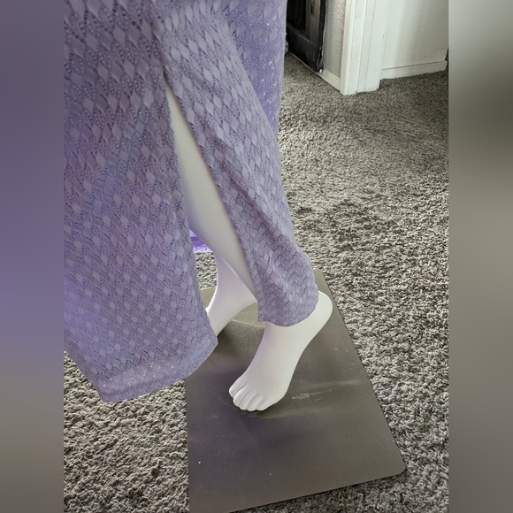 Skirt and tops,short sleeve,long skirt,party dress,long dress, purple dress - Picture 5 of 6